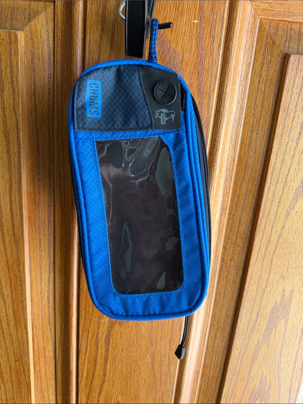 Blue Cell Phone Armband Pouch with Clear Touch Window - Gym/Sport Case